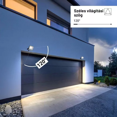 30W-os CCT LED reflektor IP65 védelemmel, mozgásérzékelővel bővíthető