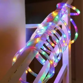 10 méteres, IP44 vízálló, többszínű (RGB) LED fénytömlő (fénykábel) beépített programokkal, kültéri használatra