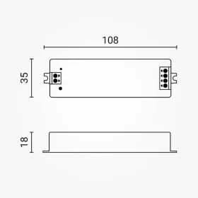 Optonica 6353 V3 univerzális 12V-24V DC rádiófrekvenciás Single Color, CCT és RGB LED szalag vezérlő vevőegység 5 év garanciával