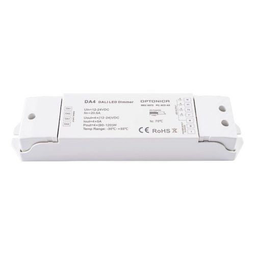 DA4 DALI egyszínű LED szalag dimmer 12/24V 240W/480W 20.5A (2,4 GHz)