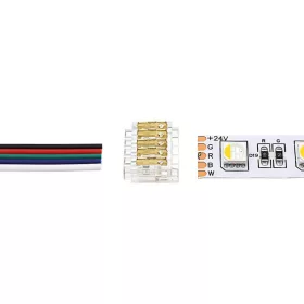 12mm RGBW LED szalag csatlakozó (Vezeték - LED szalag)