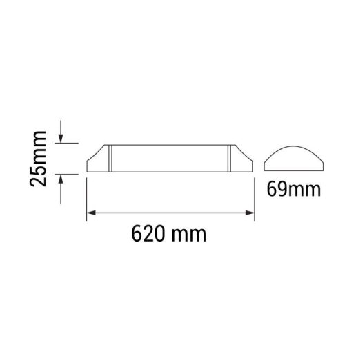 LED pultvilágító lámpa 60cm 20W 2300lm Hideg fehér