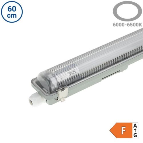 Por-és páramentes fénycső armatúra 1x60cm LED fénycsővel T8 9W 800lm 6000K IP65