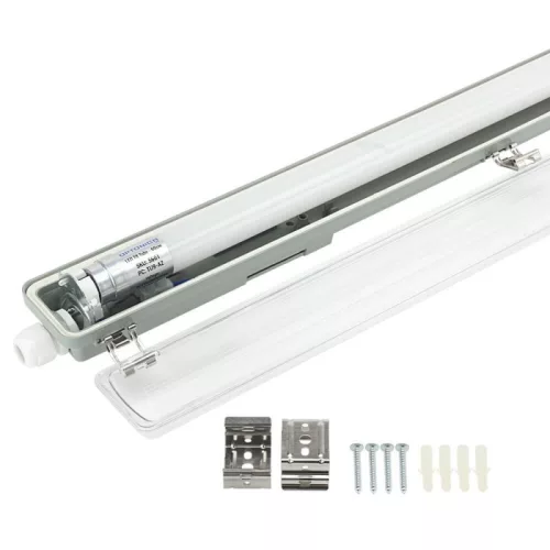 Por-és páramentes fénycső armatúra 1x60cm LED fénycsővel T8 9W 800lm 6000K IP65