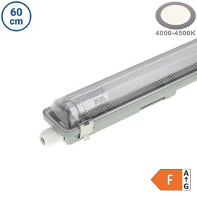   Por-és páramentes fénycső armatúra 1x60cm LED fénycsővel T8 9W 800lm 4500K IP65
