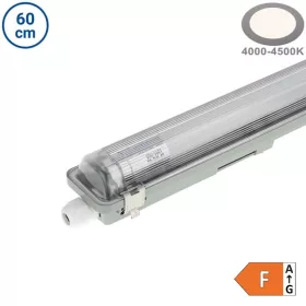  Por-és páramentes fénycső armatúra 1x60cm LED fénycsővel T8 9W 800lm 4500K IP65
