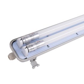   Por-és páramentes fénycső armatúra 2x60cm LED fénycsővel T8 18W 1600lm 6000K IP65