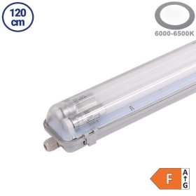   Por-és páramentes fénycső armatúra 2x120cm LED fénycsővel T8 36W 3200lm 6000K IP65