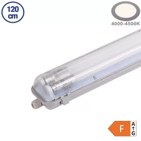   Por-és páramentes fénycső armatúra 2x120cm LED fénycsővel T8 36W 3200lm 4500K IP65
