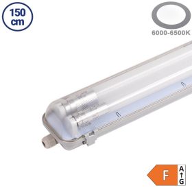   Por-és páramentes fénycső armatúra 2x150cm LED fénycsővel T8 44W 4000lm 6000K IP65