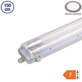   Por-és páramentes fénycső armatúra 2x150cm LED fénycsővel T8 44W 4000lm 4500K IP65