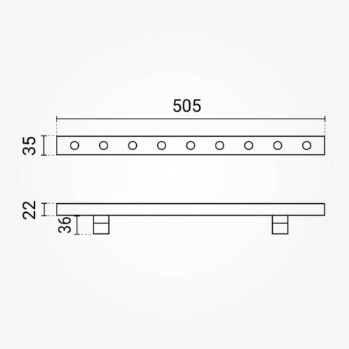 LED falmosó világítás 50cm 9W 30° 2700K 700lm 220V