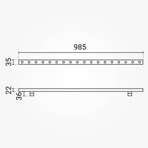 LED falmosó világítás 100cm 36W 30° 2700K 6000lm 220V