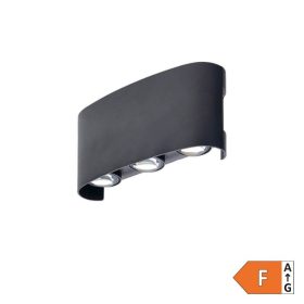   Optonica LED fali lámpa 6 lencse, 6W meleg fényű, alumínium, fekete