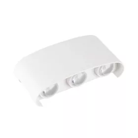   Optonica LED fali lámpa 6 lencse, 6W meleg fényű, alumínium, fehér