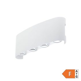   Optonica LED fali lámpa 8 lencse, 8W meleg fényű, alumínium, fehér