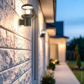   Kültéri Fali Lámpa (E27) – Időtálló, Fekete Alumínium