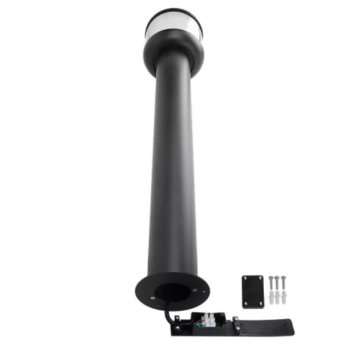 Modern fekete, 75 cm magas poller lámpa E27 foglalattal, nagyobb kerti utakhoz.