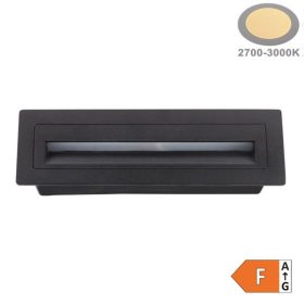 LED lépcsővilágító 6W fekete – meleg fehér 3000K – beltéri IP20 világítás