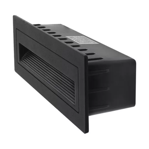 Modern lépcsővilágító LED – 6W – fekete szín – 3000K fény