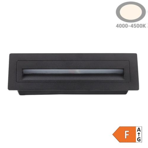 LED Lépcsővilágító 6W – Fekete, IP20, Természetes fehér (4200K)