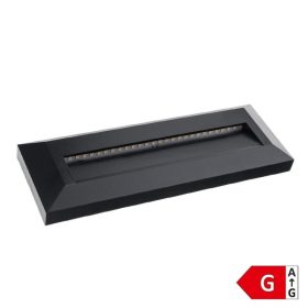   Optonica LED lépcsőmegvilágító lámpa téglalap alakú meleg fényű 3W 100lm Fekete