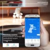 Intelligens fekete robotporszívó beépített kamerás navigációval és telefonos applikációval