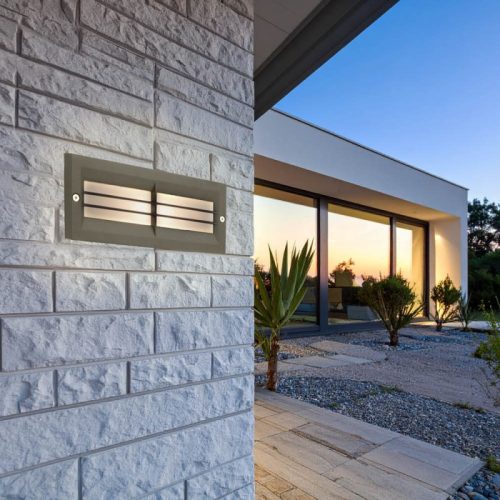 Kültéri Fali Lámpa E27-es foglalattal IP54 Szürke V2 - Optonica