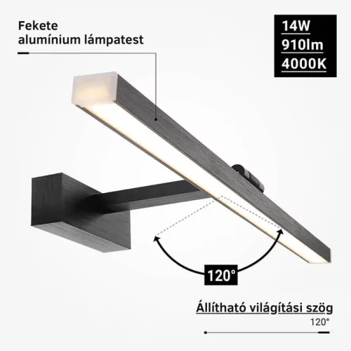 Fali tükörmegvilágító fürdőszoba lámpa 60cm 4000K 14W fehér