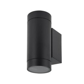 Modern, fekete, alumínium, fel-le világító fali lámpa két GU10 foglalattal