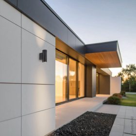 Modern, fekete, alumínium, fel-le világító fali lámpa két GU10 foglalattal