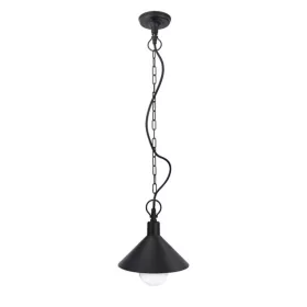 Modern, fekete, E27 foglalatos, IP44-es védett kültéri/beltéri függőlámpa