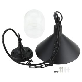 Modern, fekete, E27 foglalatos, IP44-es védett kültéri/beltéri függőlámpa