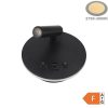LED Fali Spotlámpa háttérvilágítással, 8W, 40°, kapcsolóval, 2xUSB porttal, fekete, meleg fehér fény