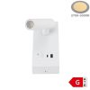 LED Fali Spotlámpa, 2W, 38°, kapcsolóval, 2xUSB porttal, fehér, természetes fehér fény
