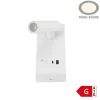 LED Fali Spotlámpa, 2W, 38°, kapcsolóval, 2xUSB porttal, fehér, természetes fehér fény