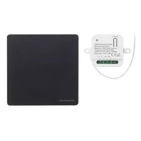 Optonica 7656 Tuya WiFi és 433 MHz RF vezeték nélküli dimmelhető okos fali kapcsoló szett 150W-os vezérlővel, fekete színben