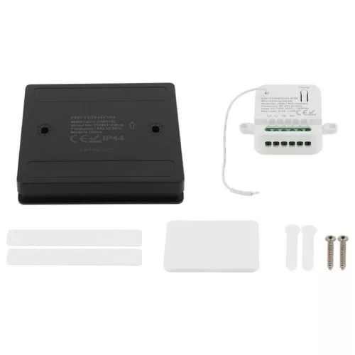 Optonica 7656 Tuya WiFi és 433 MHz RF vezeték nélküli dimmelhető okos fali kapcsoló szett 150W-os vezérlővel, fekete színben