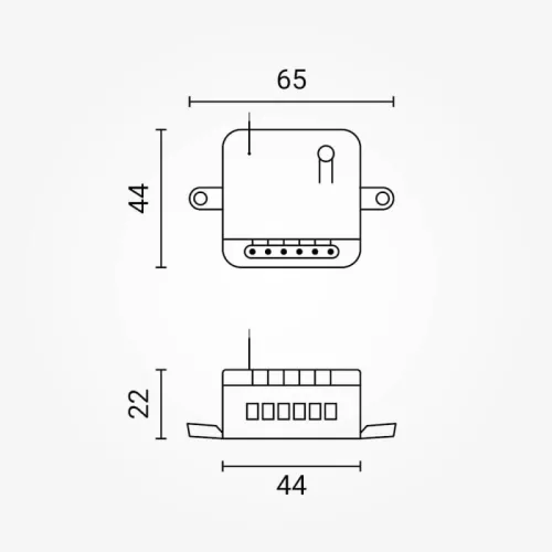 Optonica 7656 Tuya WiFi és 433 MHz RF vezeték nélküli dimmelhető okos fali kapcsoló szett 150W-os vezérlővel, fekete színben