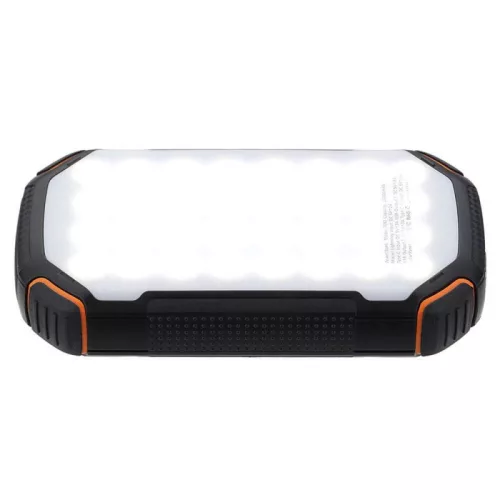 Napelemes power bank, 20000mAh, LED lámpával