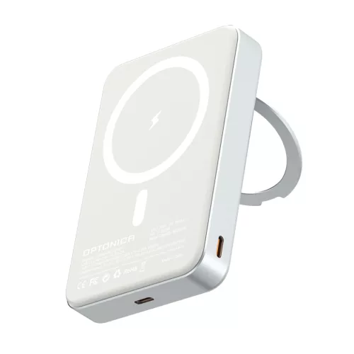 Kompakt ezüst színű 10000 mAh mágneses vezeték nélküli powerbank 20W USB-C gyorstöltő csatlakozóval