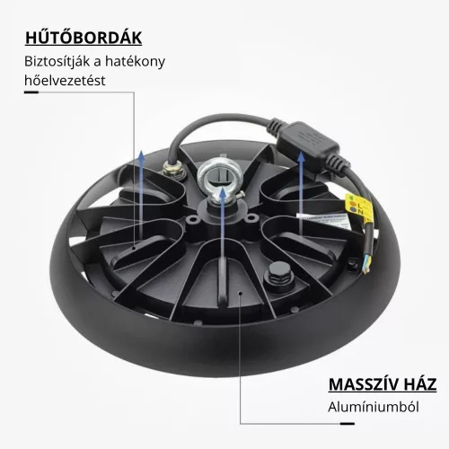 Optonica 50W-os hideg fehér LED UFO csarnokvilágító lámpa 6000K IP65 5000 lumen