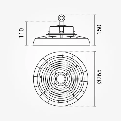 8248 prémium 100W-os LED UFO csarnokvilágító alumínium házzal, 4000K