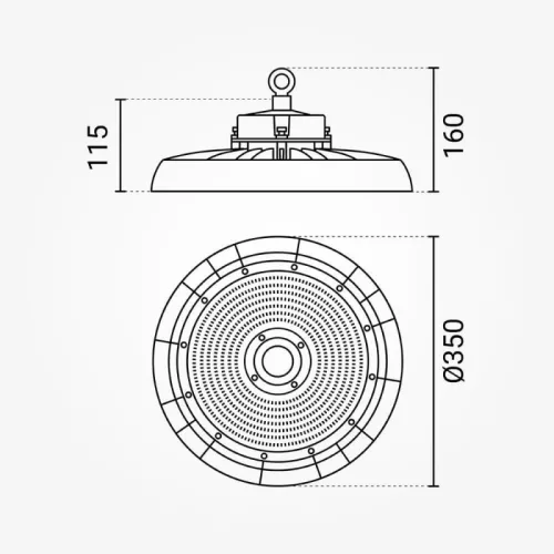 8250 prémium 200W-os LED UFO csarnokvilágító alumínium házzal, 4000K