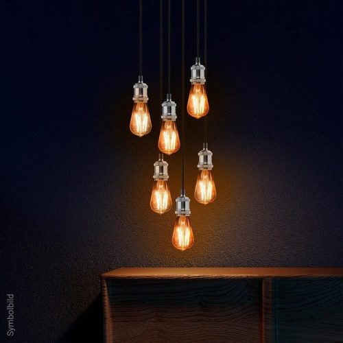 Vintage függőlámpa E27 Black Pearl 1,1 méter