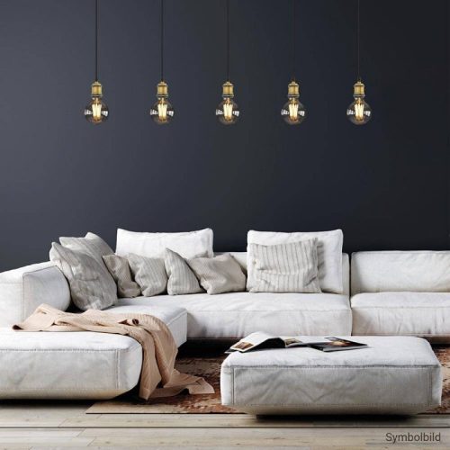 Vintage függőlámpa E27 Sárgaréz 1,1 méter