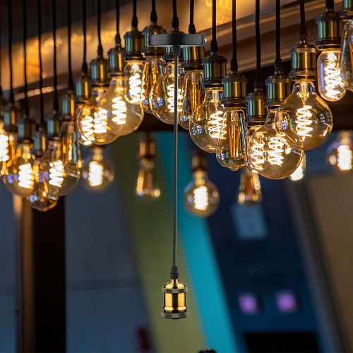 Vintage függőlámpa E27 Sárgaréz 1,1 méter