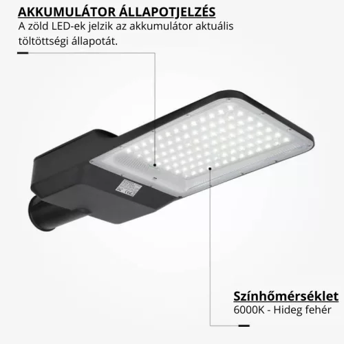 Napelemes utcai lámpa 40W 5200lm 6000K IP66