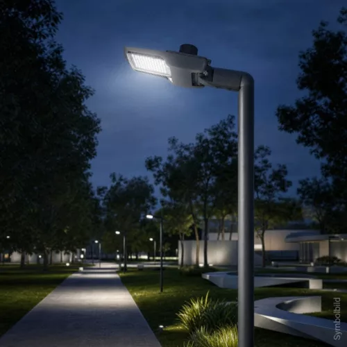 Optonica szürke 50W LED utcai lámpa állítható dőlésszöggel és NEMA szenzor foglalattal