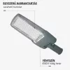 Optonica szürke 150W LED utcai lámpa állítható dőlésszöggel és NEMA szenzor foglalattal